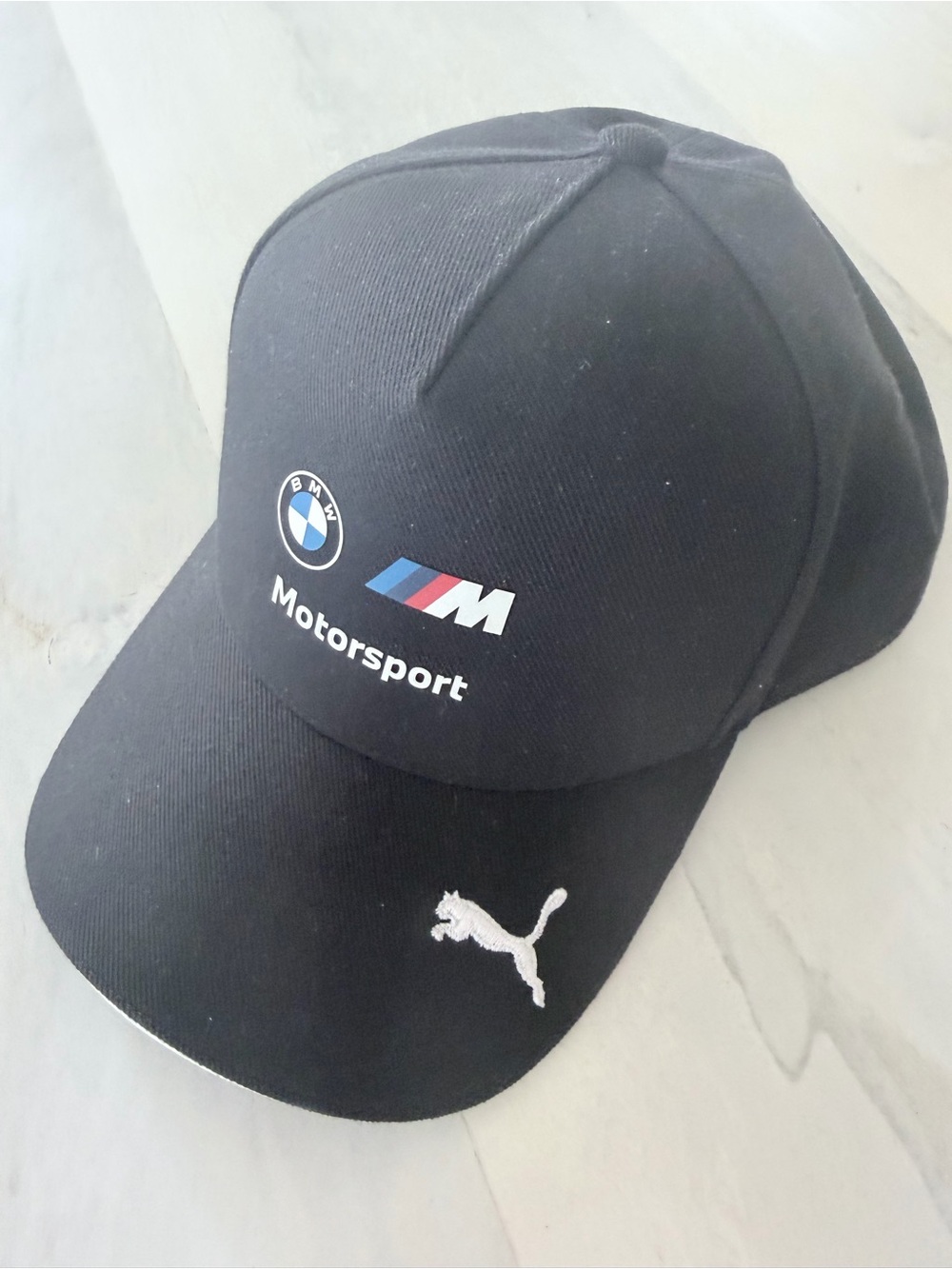 BMW Motorsport Black Baseball Cap with M Stripe Accent